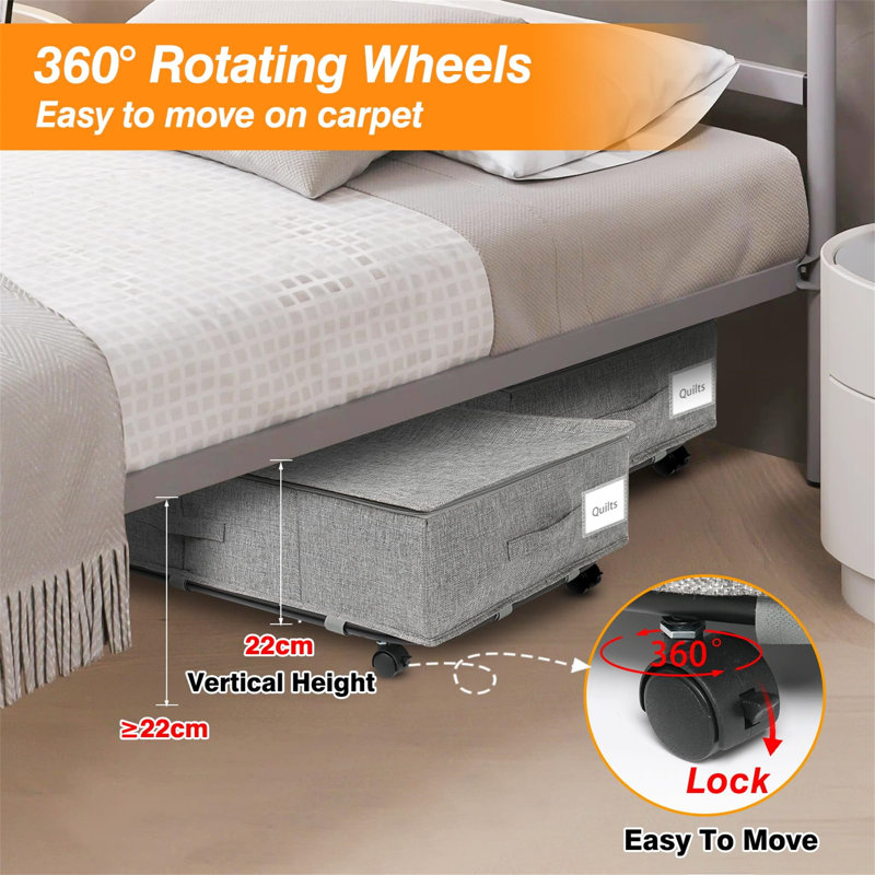 Rebrilliant Fabric Underbed Storage, Grey