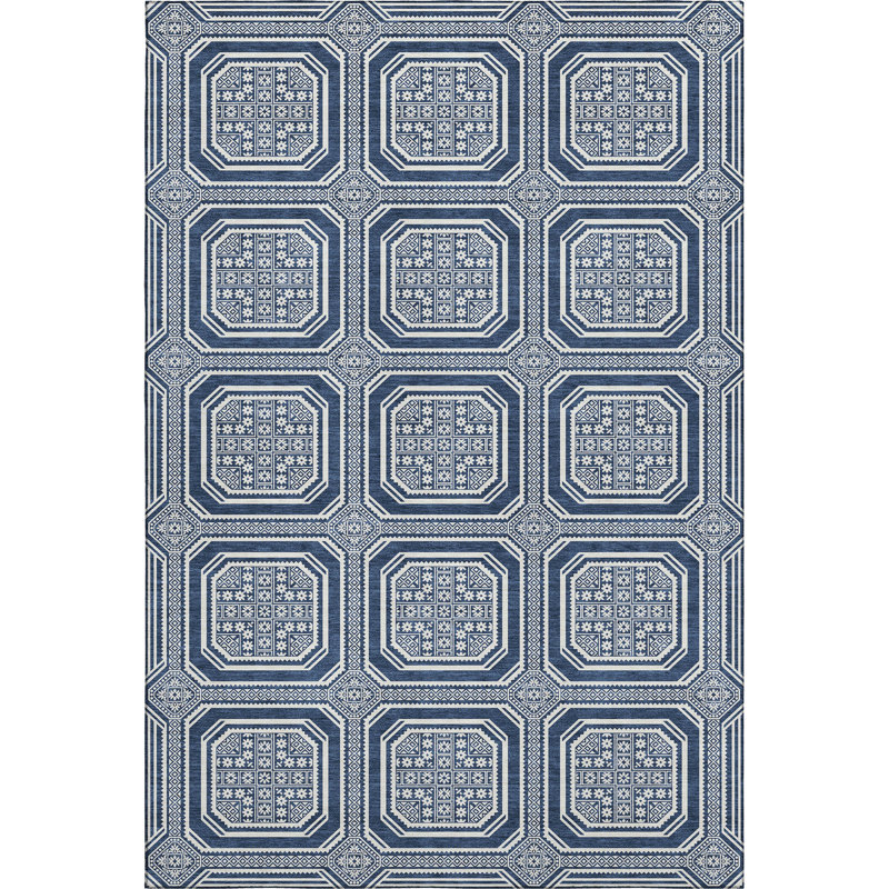 Premium Machine Washable Sykora AMF1451 Geometric Rug, Rectangle 8' x 10'