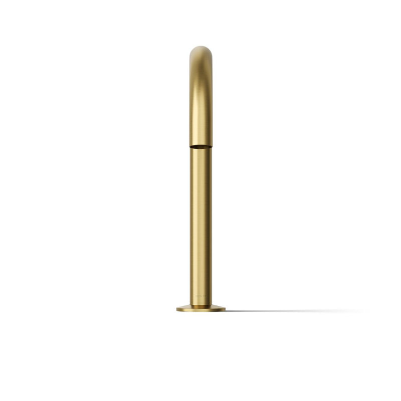Components Deck-Mount Bath Spout With Tube Design, Brushed Brass
