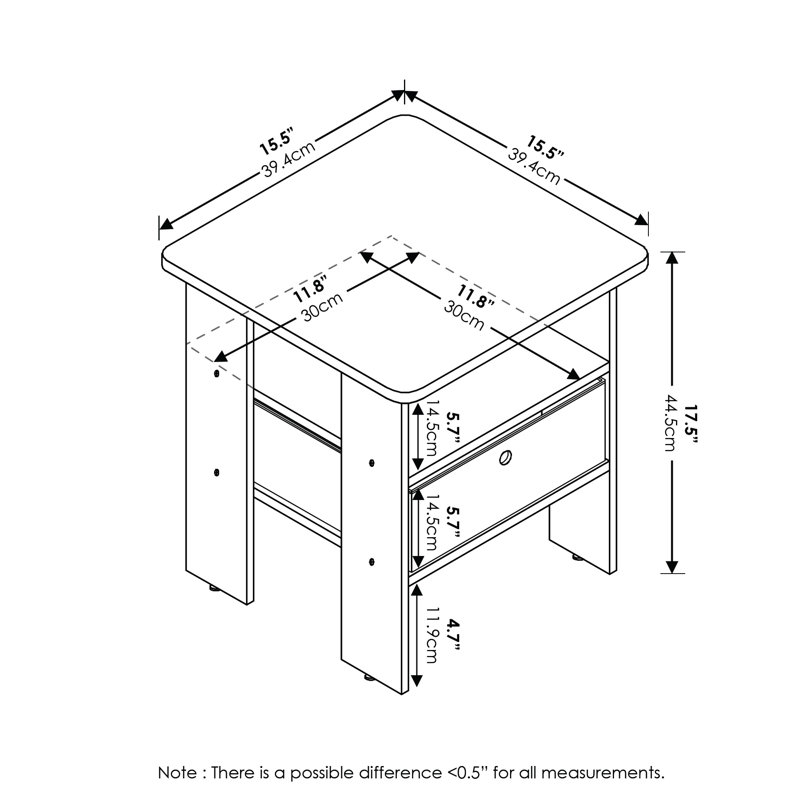Gigi Nightstand With Bin Drawer, Individual, Black/Amber Pine