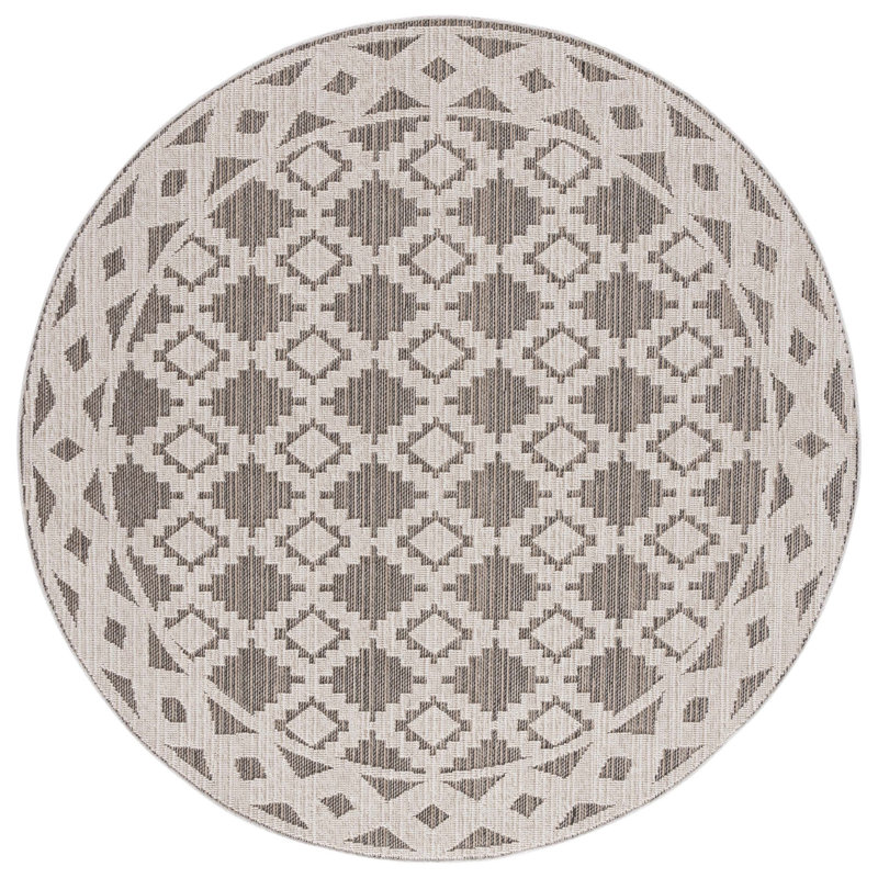 Global Performance Geometric Indoor/Outdoor Area Rug, Round 6'7"