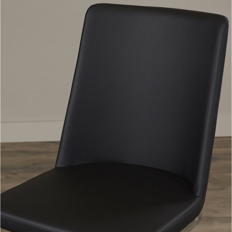 Chaise d'appoint chromée argentée Chromium, PU + Éponge - Noir