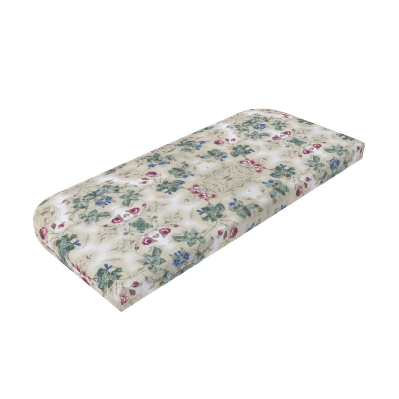 Coussin de causeuse pour banc intérieur / extérieur, Bleu / blanc / vert / mauve / brun clair