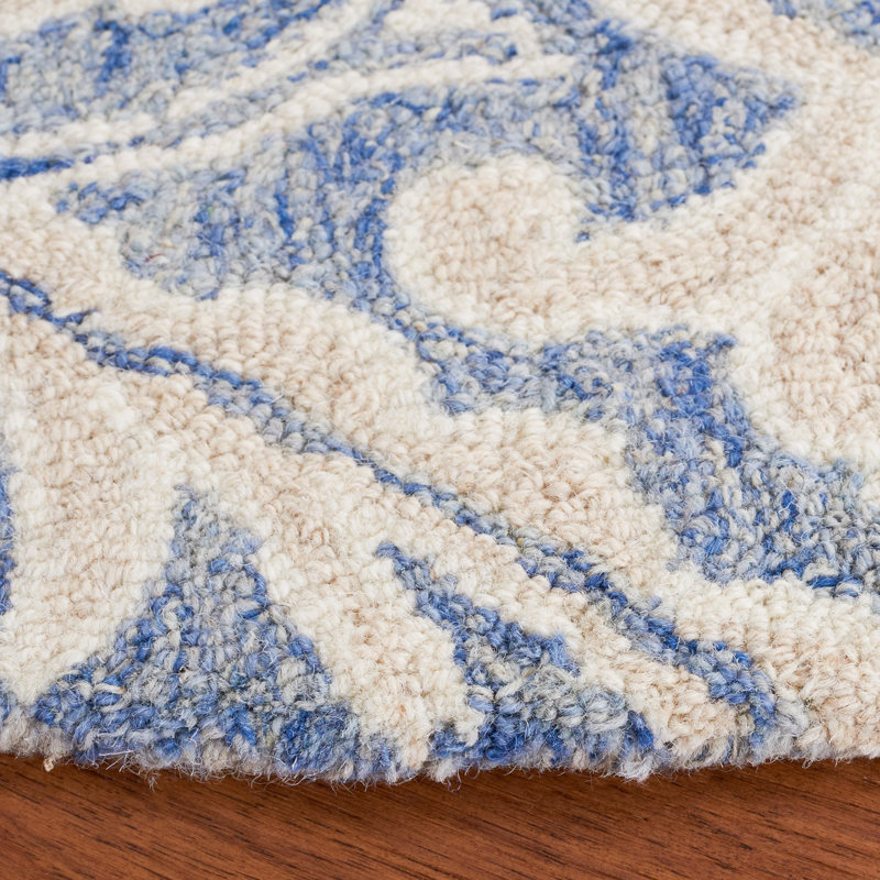 Connollee Hand Tufted Wool And Cotton With Latex Ikat Rug, Round 5'
