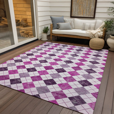 Machine Washable Indoor/Outdoor Leavittsburg ACN2237 Geometric Rug