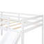 Lit mezzanine simple en L avec glissade, blanc - lit pour chambre à coucher amusant et pratique, option-130040723