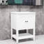 Blanc élégant meuble-lavabo moderne en céramique avec tablette ouverte en bois massif