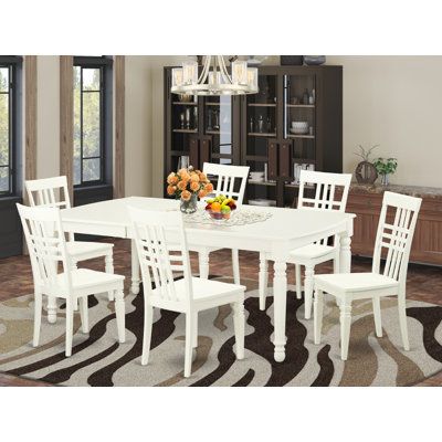 Feasterville 7 - Piece Butterfly Leaf Rubberwood Solid Wood Dining Set by Canora Grey