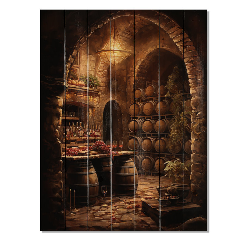 «Wine Cellar Harmony» sur impression sur bois, H 20 po x l 10 po x P 0,78 po