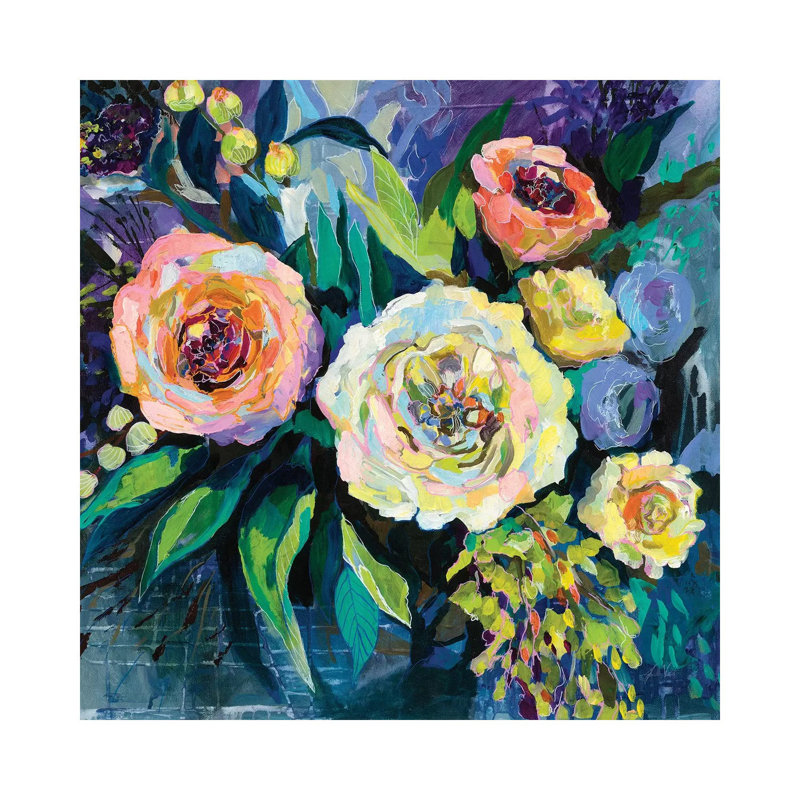 Walk In The Garden by Jeanette Vertentes - Painting on Canvas, 66.04cm H x 66.04cm W x 3.81cm D, Wrapped Canvas