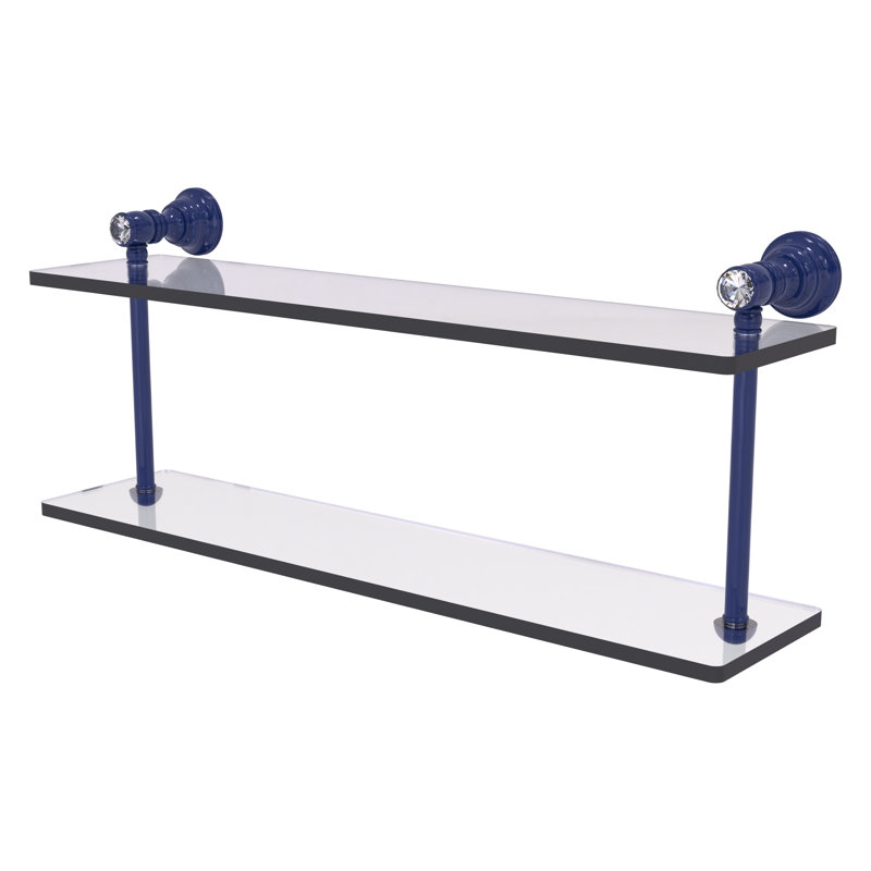 Tablette flottante 2 pièces Carolina, H 9,2 po x l 22 po x P 5,6 po, Bleu méditerranéen