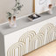 Buffet moderne cannelé avec rangement, élément incurvé avec lignes strictes, armoire de rangement à 4 portes avec tablettes réglables pour la cuisine, la salle à manger et le salon-1129563208-1129563207
