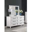 Miroir de commode blanc vieilli