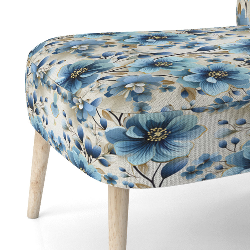 Chaise d'appoint rembourrée Blue Coastal Elegance