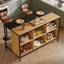 Table de bar moderne de 61 po avec rangement à 6 cubes, armoire de bar et comptoir à déjeuner pour la cuisine du salon