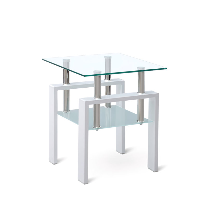 Square End Table With Storage