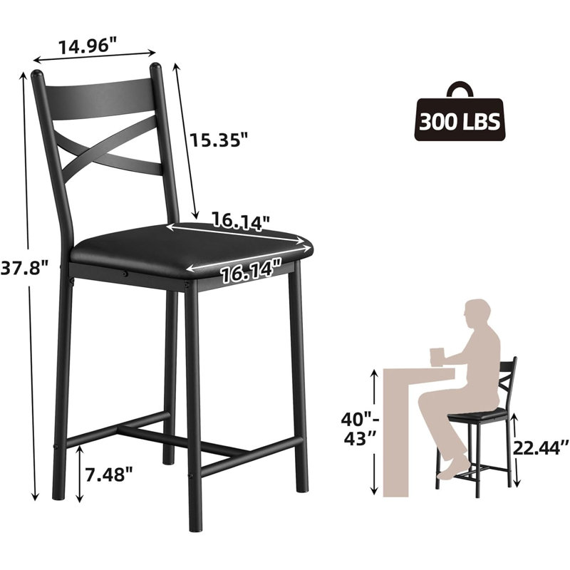 Counter Stool with Metal Frame