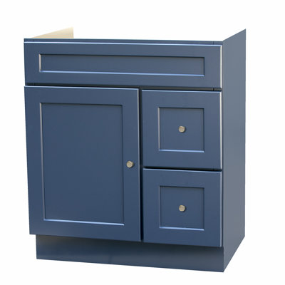 Hallatrow 30" Shaker blue vanity base cabinet