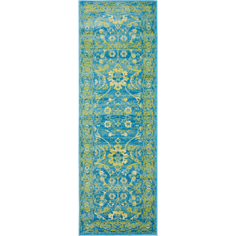 Tapis bleu Yareli, Tapis de couloir 2 pi x 6 pi 1 po