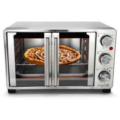MegaChef 25 Litre French Door Multi-Function Electric Toaster Oven with Rotisserie Set