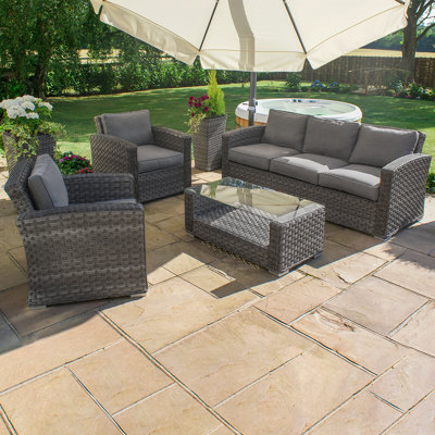 Blaisdell 3 Seat Rattan Sofa Set