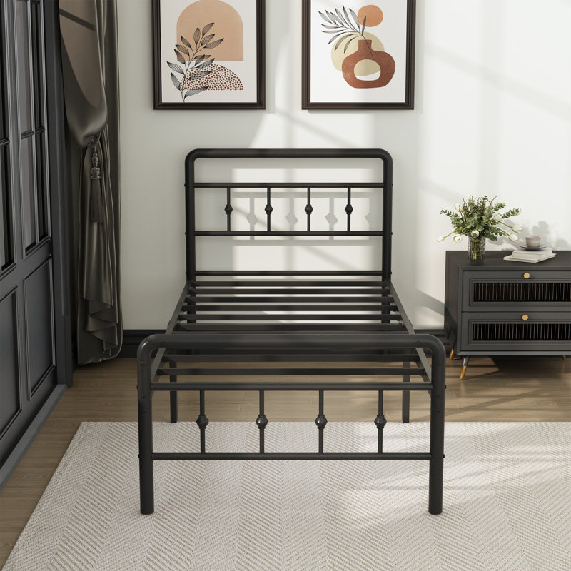 Lizar Metal Open-Frame Storage Bed, Twin
