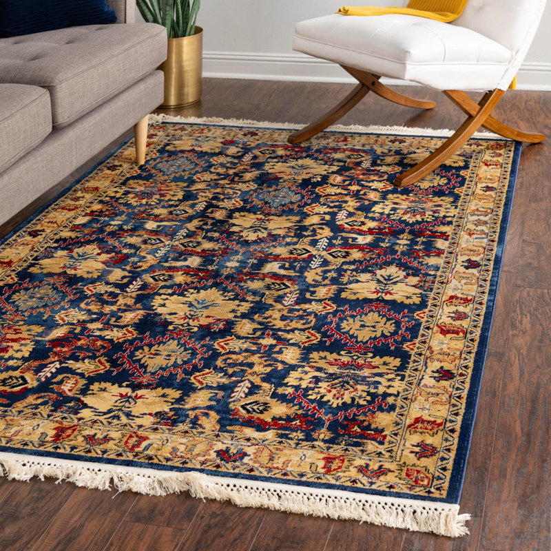Tapis oriental bleu Angeliya, Rectangle 8 pi x 10 pi
