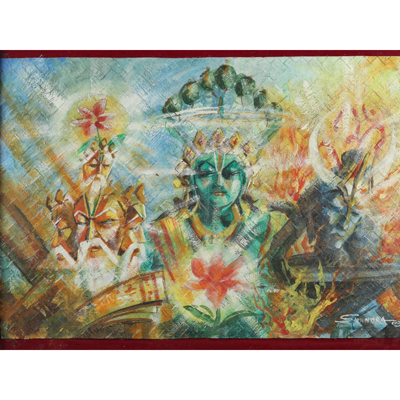 Newari Brahma Vishnu Maheshwara (Thangka sans brocart)