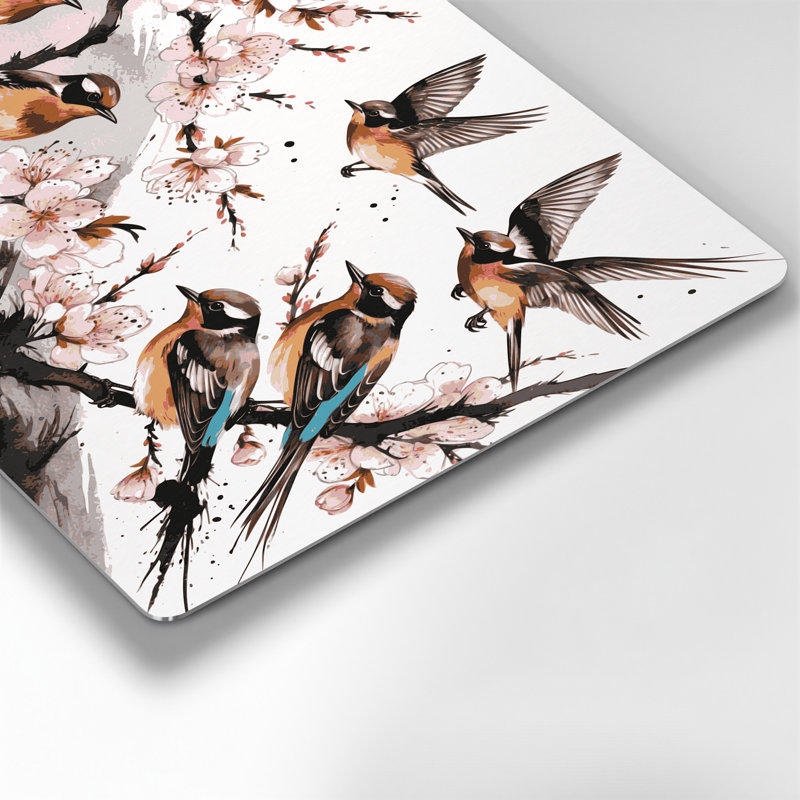 Art mural en métal oiseaux, H 20 po x l 24 po