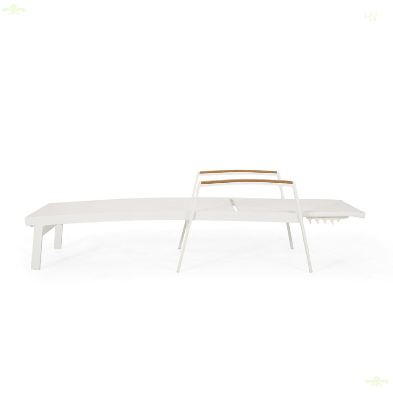 Chaise longue d'extérieur, Blanc