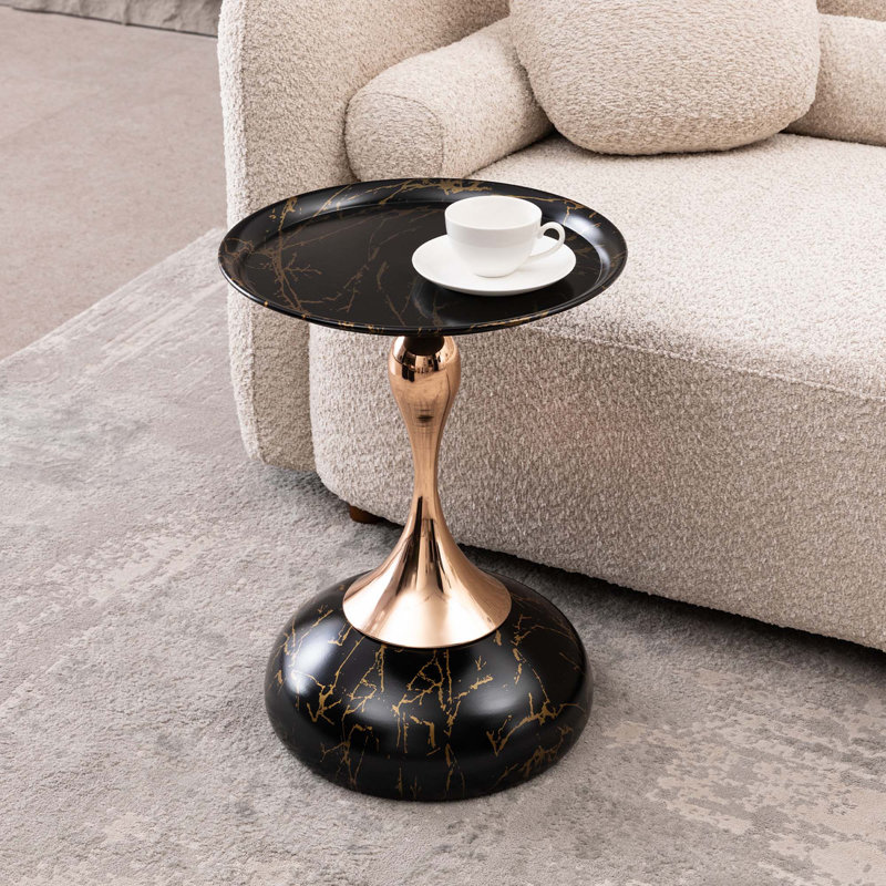 Table d'appoint ronde Mermaid Tail, Noir