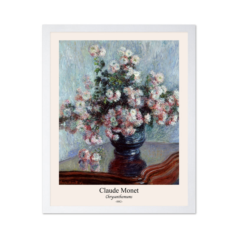 Claude Monet - Chrysanthème, Poster, White Framed, 11"H x 14"W