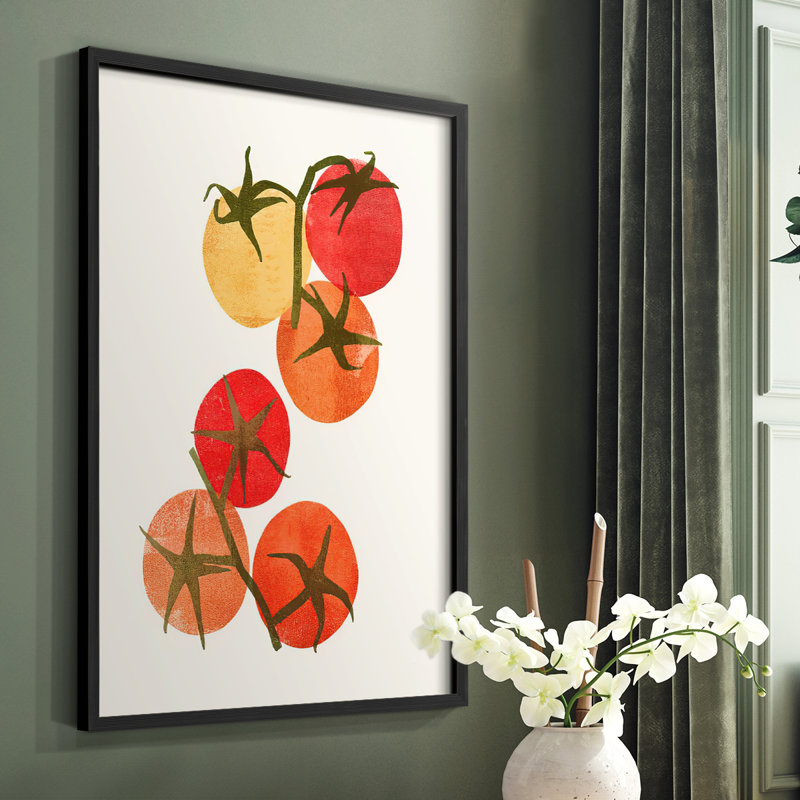 «Organic Veg IV», reproduction encadrée - bois massif, Noir, H 14 po x l 11 po