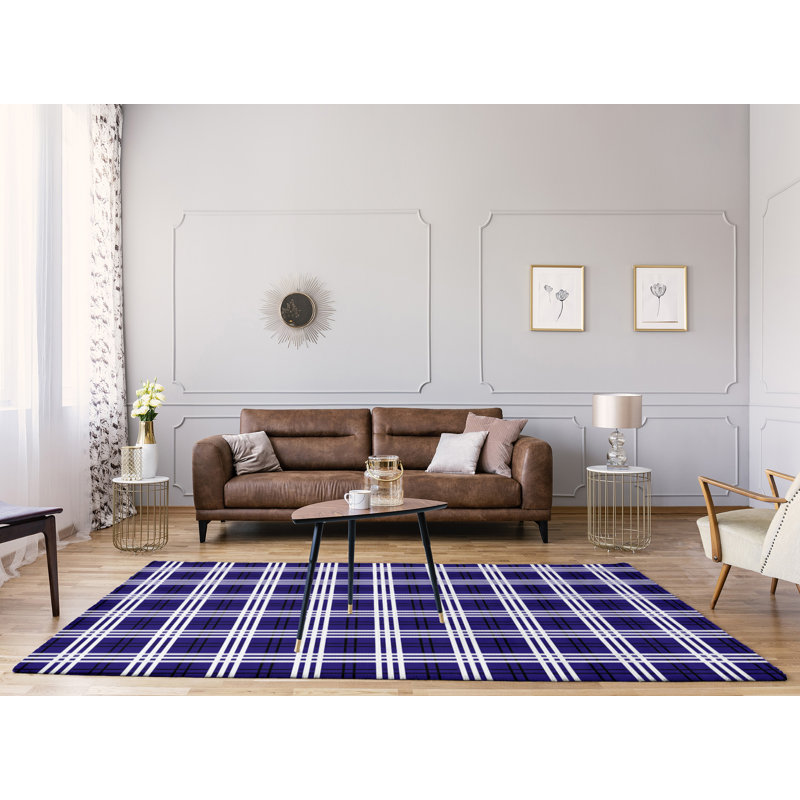 Tapis à carreaux mauve, Rectangle 8 pi x 10 pi
