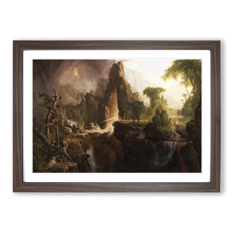 Expulsion from the Garden of Eden by Thomas Cole - Framed Print, 36cm H x 48cm W x 2cm D, Walnut Framed