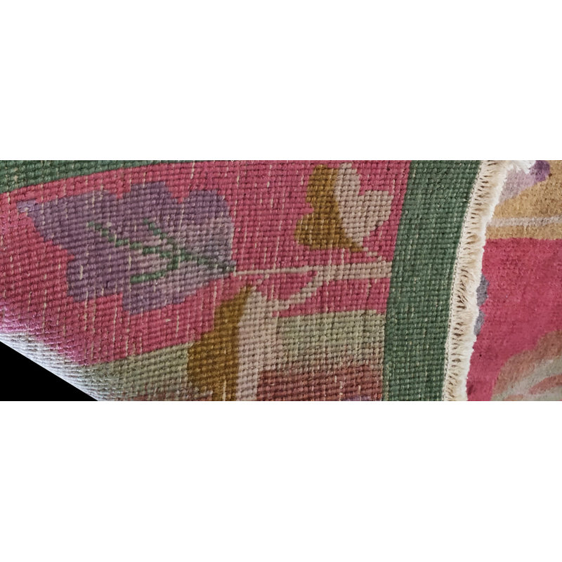 Tapis chinois classique antique vert sur fond vert