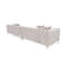 Canapé 4 places, gris clair, 135,4 x 35,4 x 28,3 pouces | Structure en bois de hêtre et en carton, tissu 100% polyester | Mousse de 8 cm et rembourrage en plumes de 5 cm | Comprend 2 coussins, pieds en métal chromé, nettoyage à sec et confort éléga
