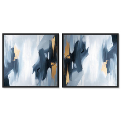 Dynamic Strokes of Indigo I Set Canvas Mancave Art by Art Remedy