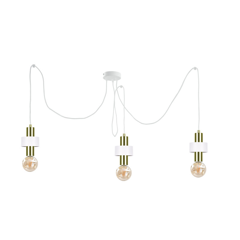 Bernda 3 - Light Cluster Pendant, White/Gold