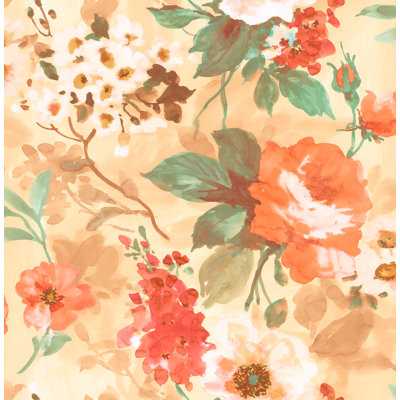 Myrto Watercolor Floral Unpasted Wallpaper Roll