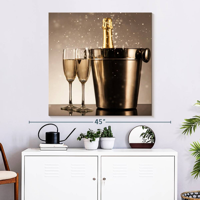 Yarlin Golden Champagne Celebration, 33" H x 33" W
