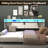 Daybed With Trundle, Farmhouse Daybed Frame With Sliding Barn Door Headboard And Charging Station & LED Light For Bedroom And Guest Room