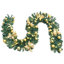 270cm Lighted Faux Poinsettia Garland with Lights