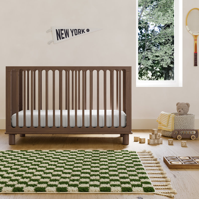 Sicily Deluxe 3-In-1 Convertible Crib With Bonus Toddler Guardrail, Hazelnut, Crib