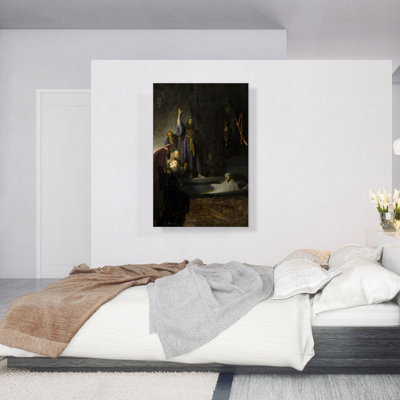 «The Raising of Lazarus 1632» par Rembrandt van Rijn, reproduction d'art sur toile tendue