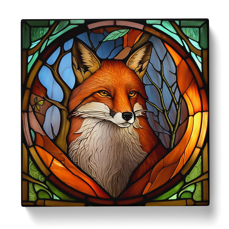 Fox Stained Glass Effect No.1 - Wrapped Canvas