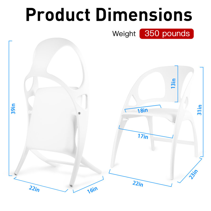 White Heavy Duty Folding Dining Chairs with Handle, Set of 2