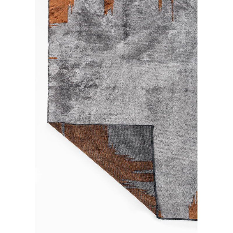 Bergur Abstract Hand Loom Indoor / Outdoor Area Rug, Rectangle 5'3" x 7'7"