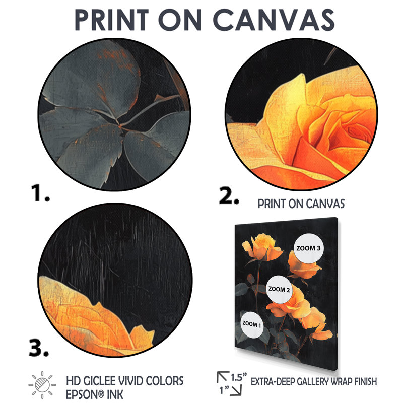 Brittney - impressions sur toile florales, Argent argent, H 40 po x l 30 po, Reproduction encadrée d'une seule photo