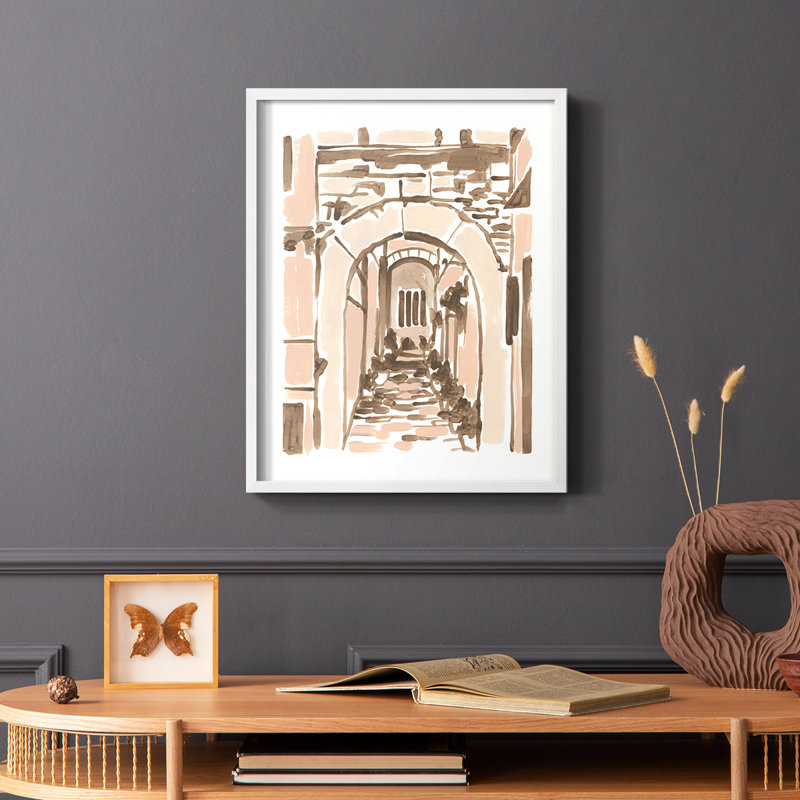 Blush Architecture Study III, reproduction encadrée - bois massif, Blanc, H 10 po x l 8 po